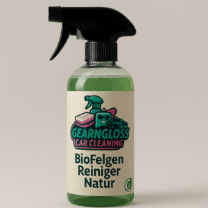 GearnGloss BioFelgen Reiniger Natur in grüner Sprühflasche mit Logo und nachhaltigem Etikett auf hellem Hintergrund
